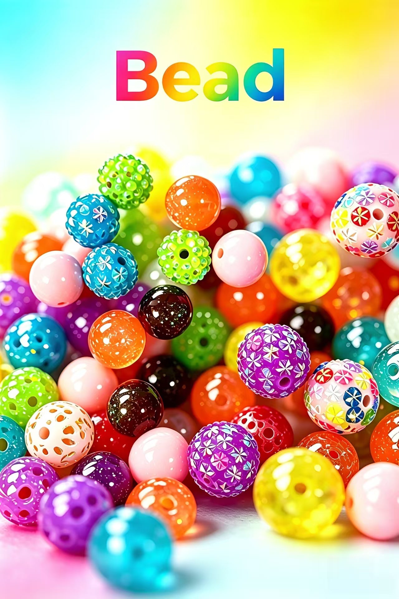 Rainbow Mix Craft Beads – Colorful Decorative Beads for DIY Jewelry